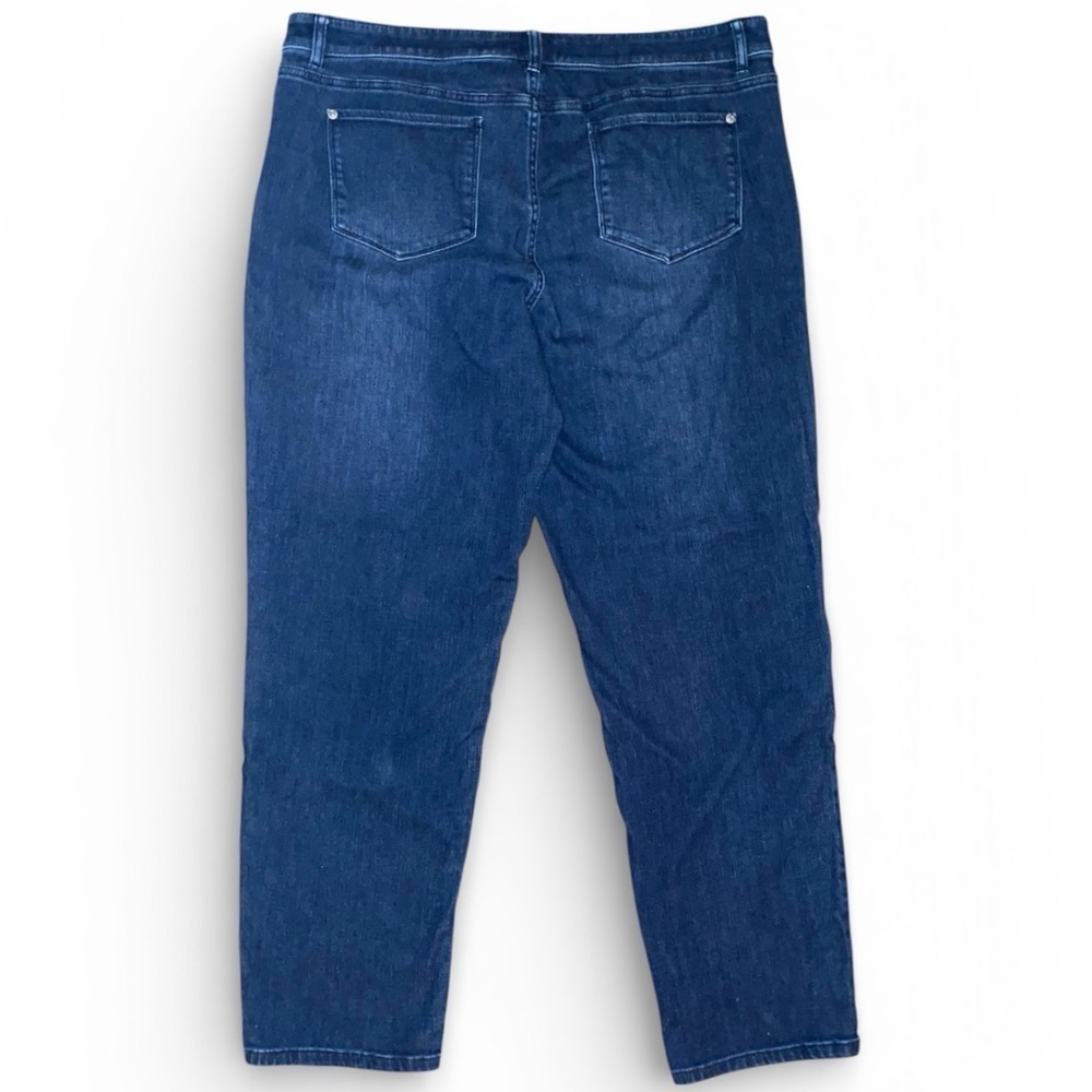 J. JILL Slim Boyfriend Straight Leg Jeans Dark Blue Wash Size 16 - Picture 3 of 5
